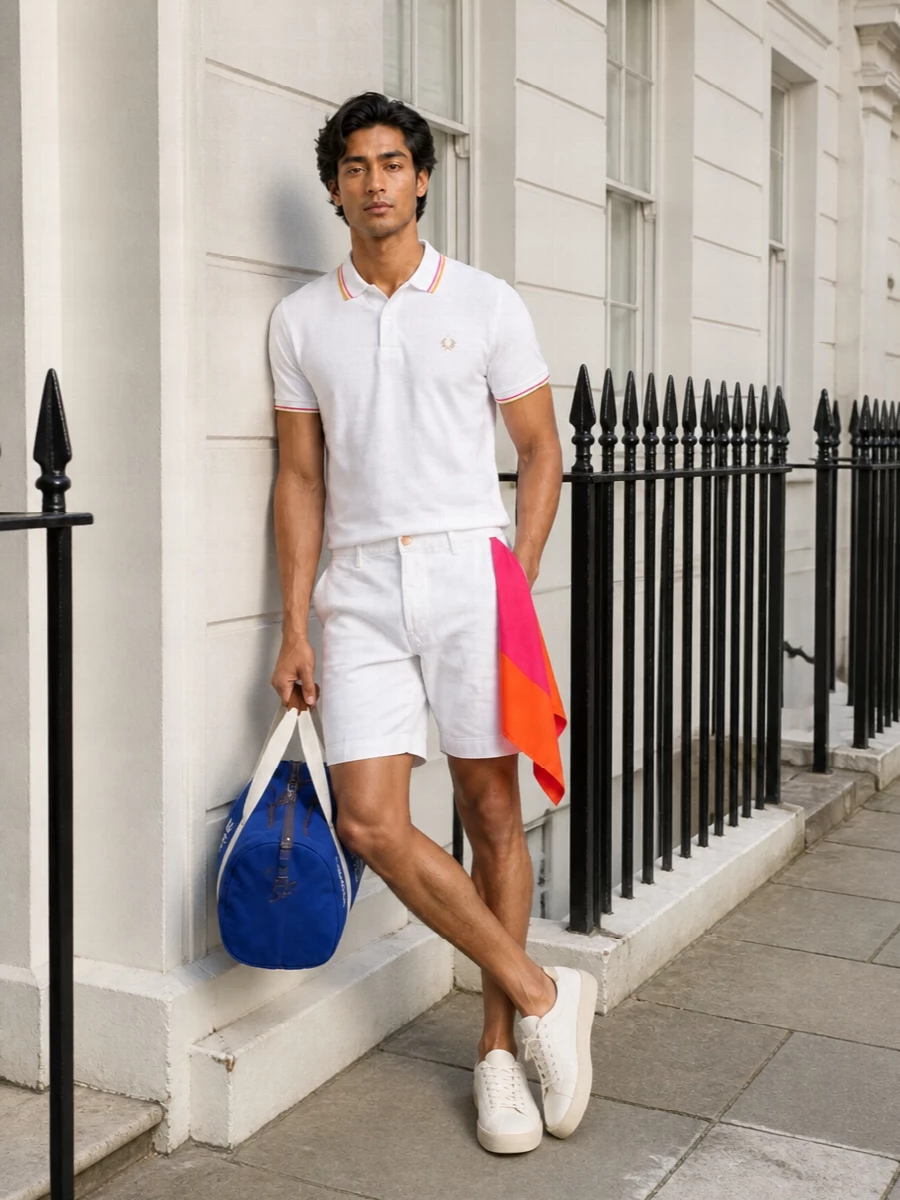 Fred perry polo white ralph lauren chino shorts