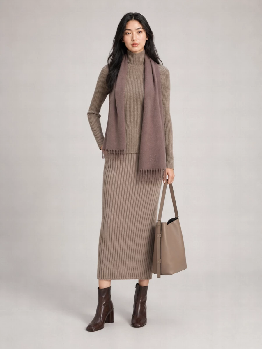Max Mara Cashmere Wool Knit Fitted Skirt
