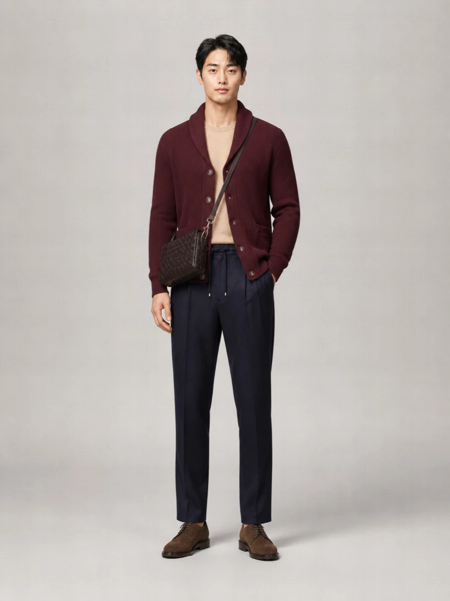 Brunello Cucinelli Cotton Ribbed Shawl Collar Cardigan
