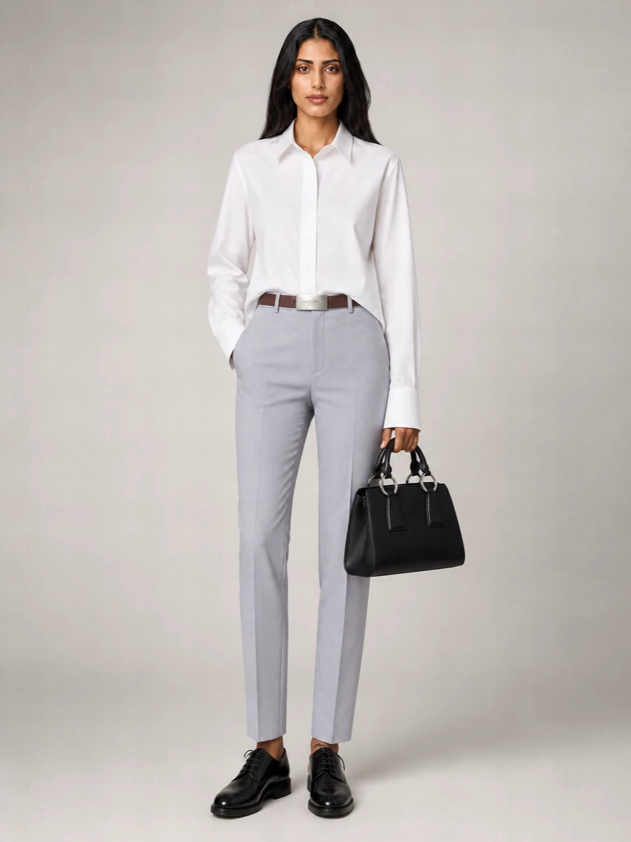 Maison Margiela Wool Straight Leg Tailored Trousers