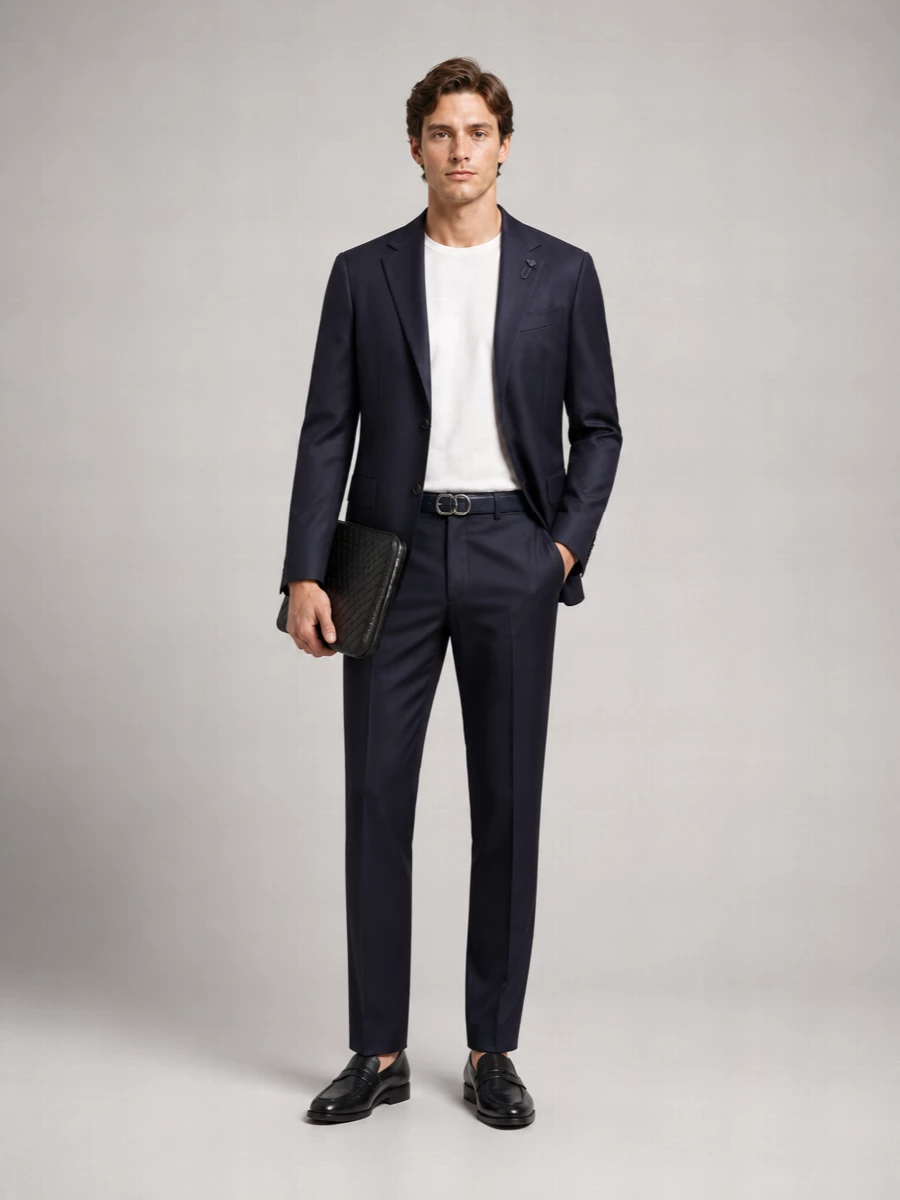Lardini virgin wool single-breasted suit