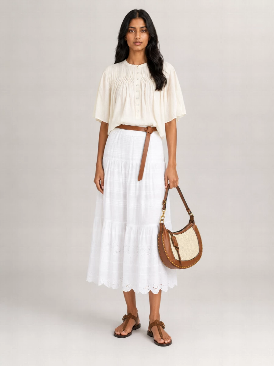 Isabel Marant Etoile Pleated Short-Sleeve Blouse