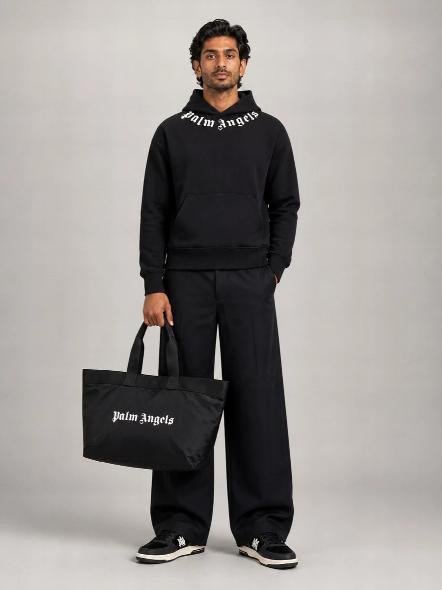 Palm Angels Logo-Print Cotton Hoodie