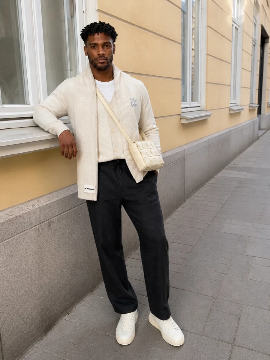 Kenzo cardigan dries van noten trouser outfit