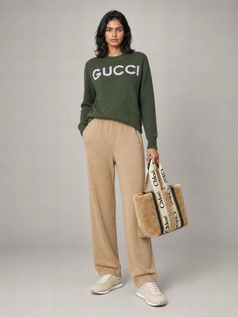 Chloé Woody Small Shearling Tote Bag