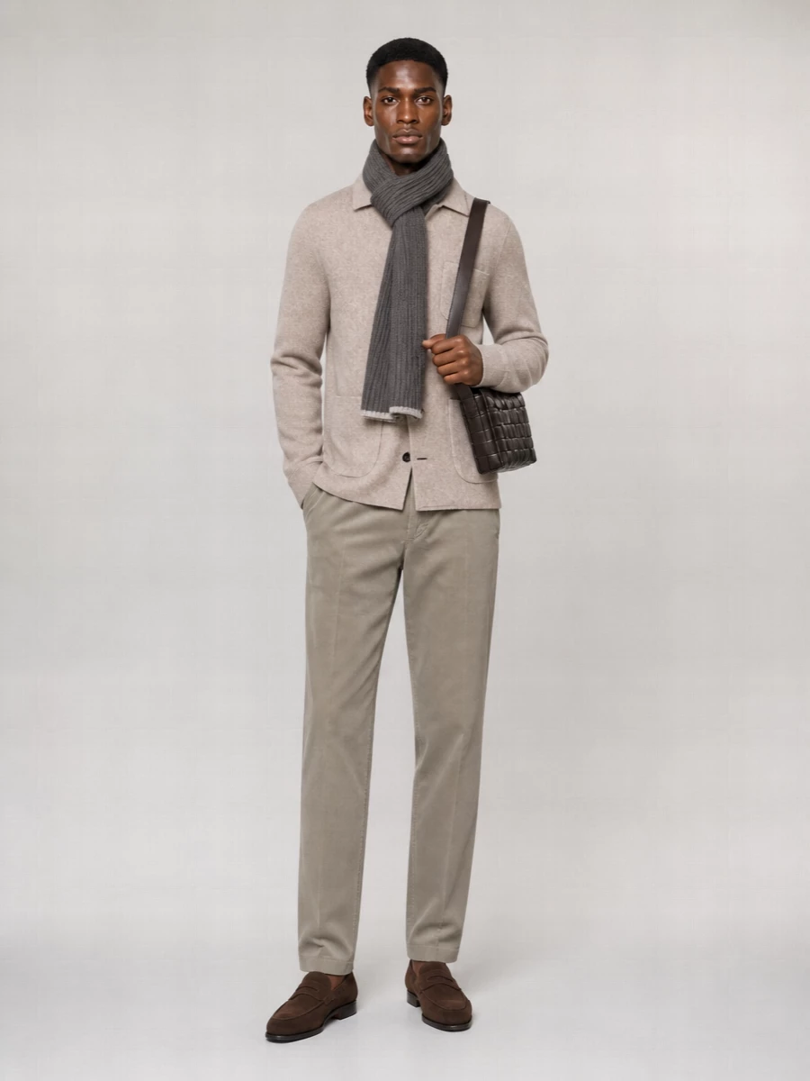 Brunello Cucinelli Ribbed Cashmere Scarf Two-Tone Profile