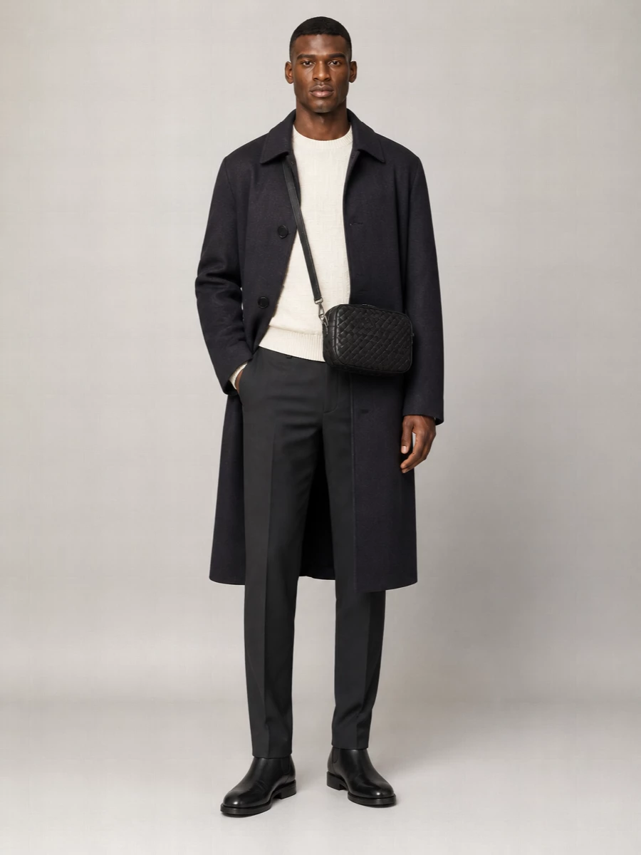 Fendi Virgin Wool Single Breasted Coat