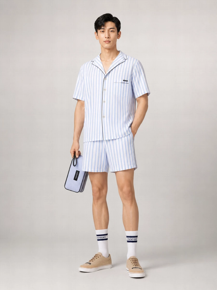 Dolce&Gabbana Striped Cotton Silk Bermuda Shorts