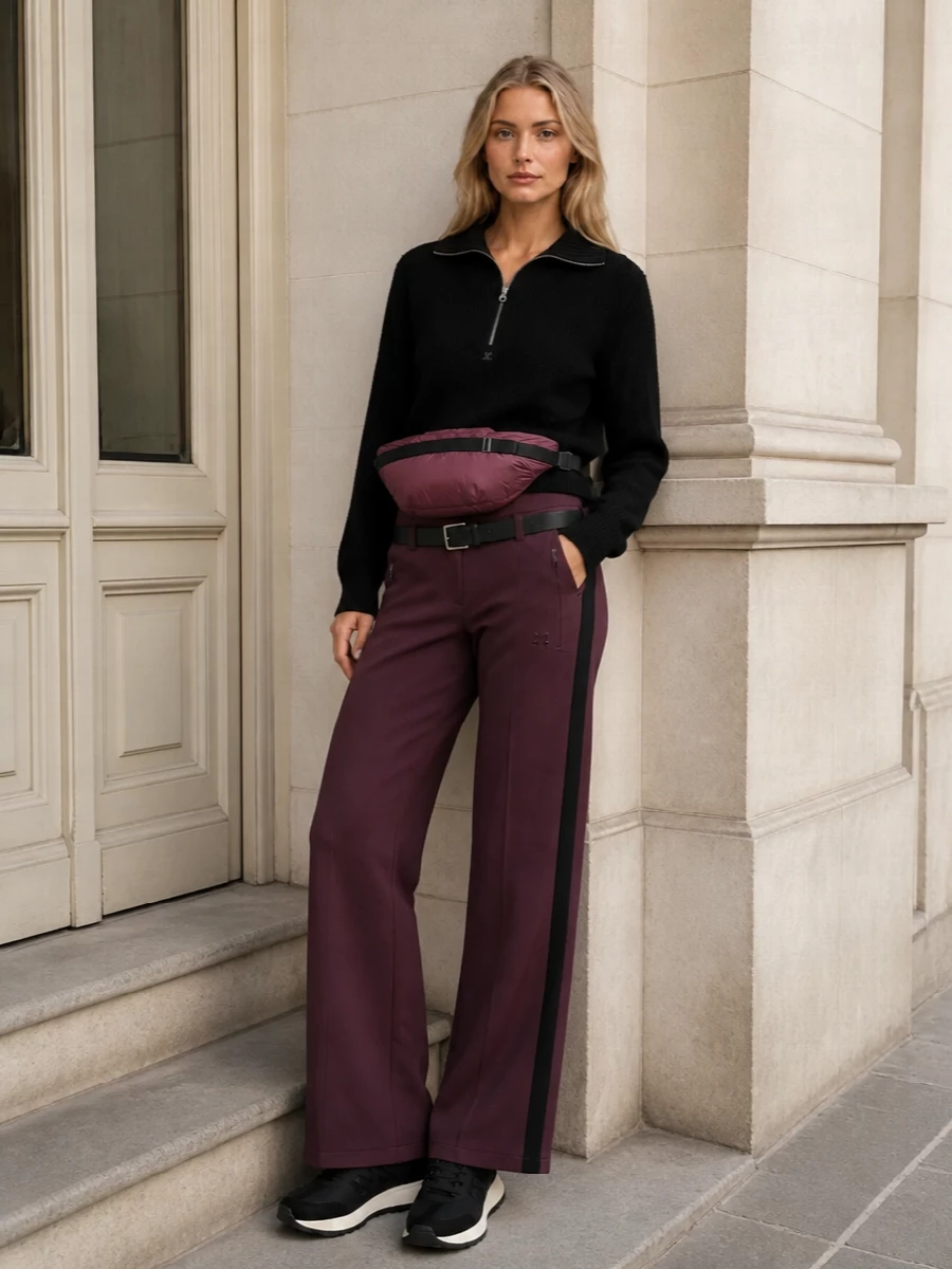 Courreges track pants black half zip belt bag