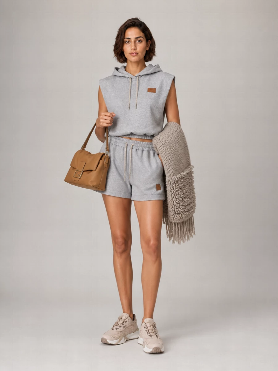 Fendi Cotton Sleeveless Cropped Hoodie