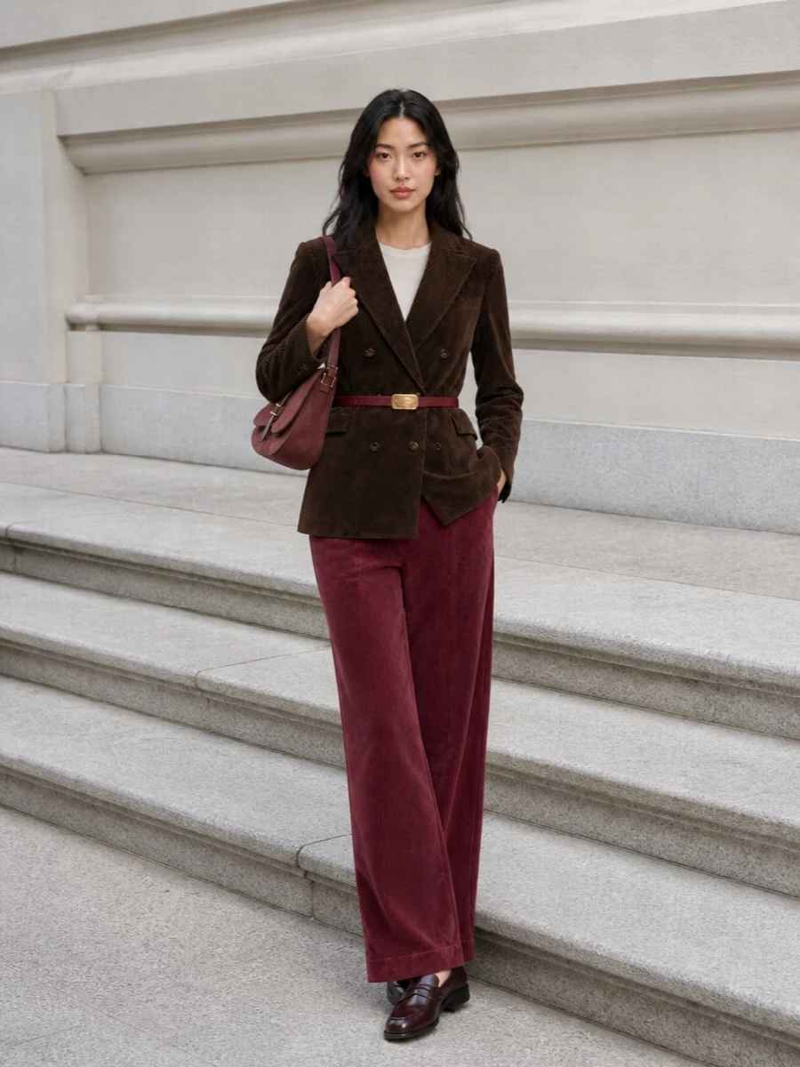 Circolo 1901 corduroy blazer burgundy trousers