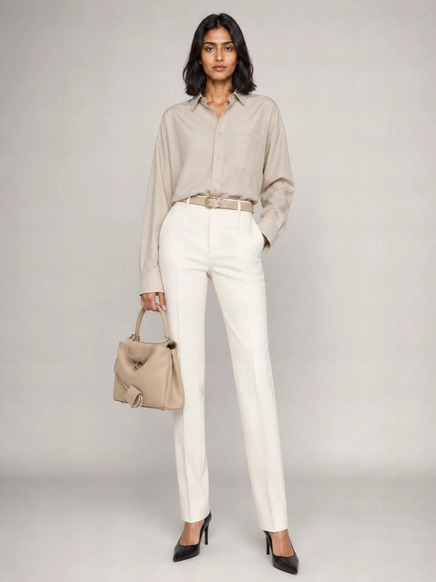 Balenciaga Cupro Oversized Long-Sleeve Shirt
