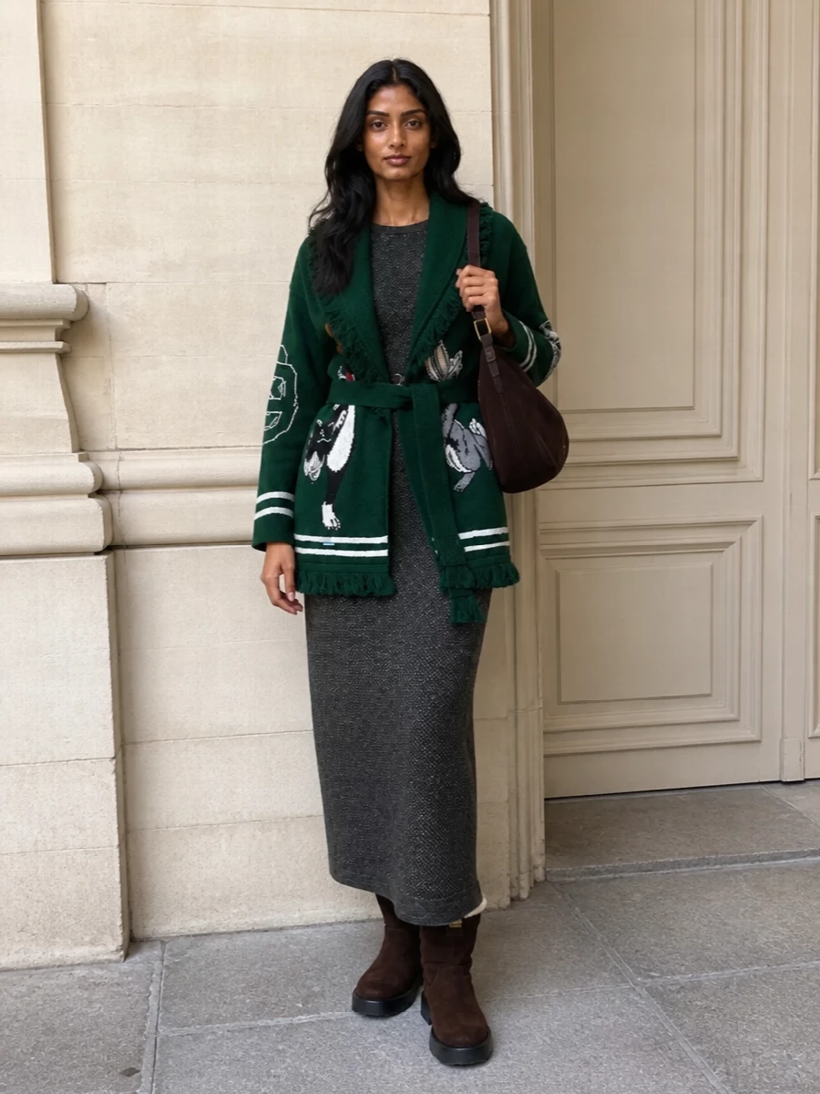 Alanui cardigan coat brunello cucinelli knit dress