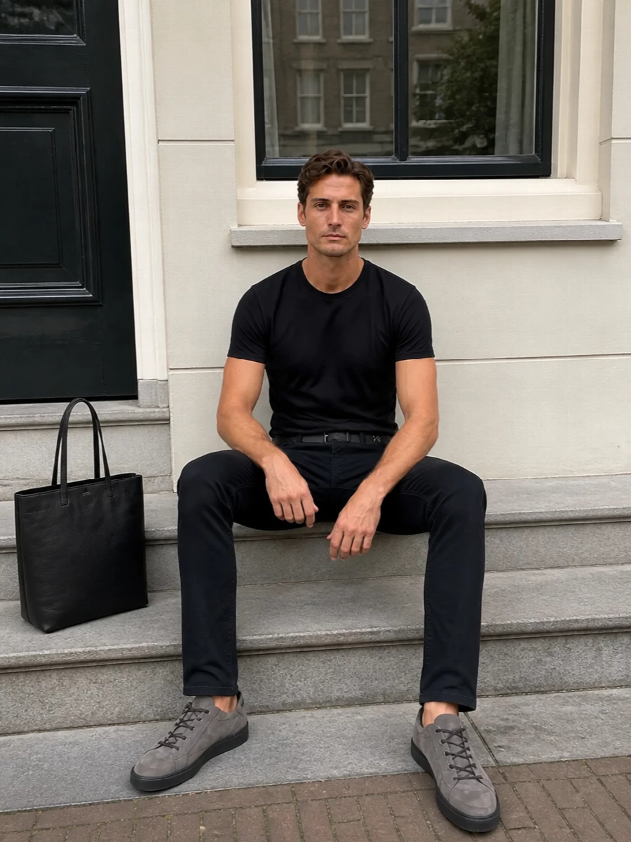 Tom ford black t shirt slim black jeans outfit