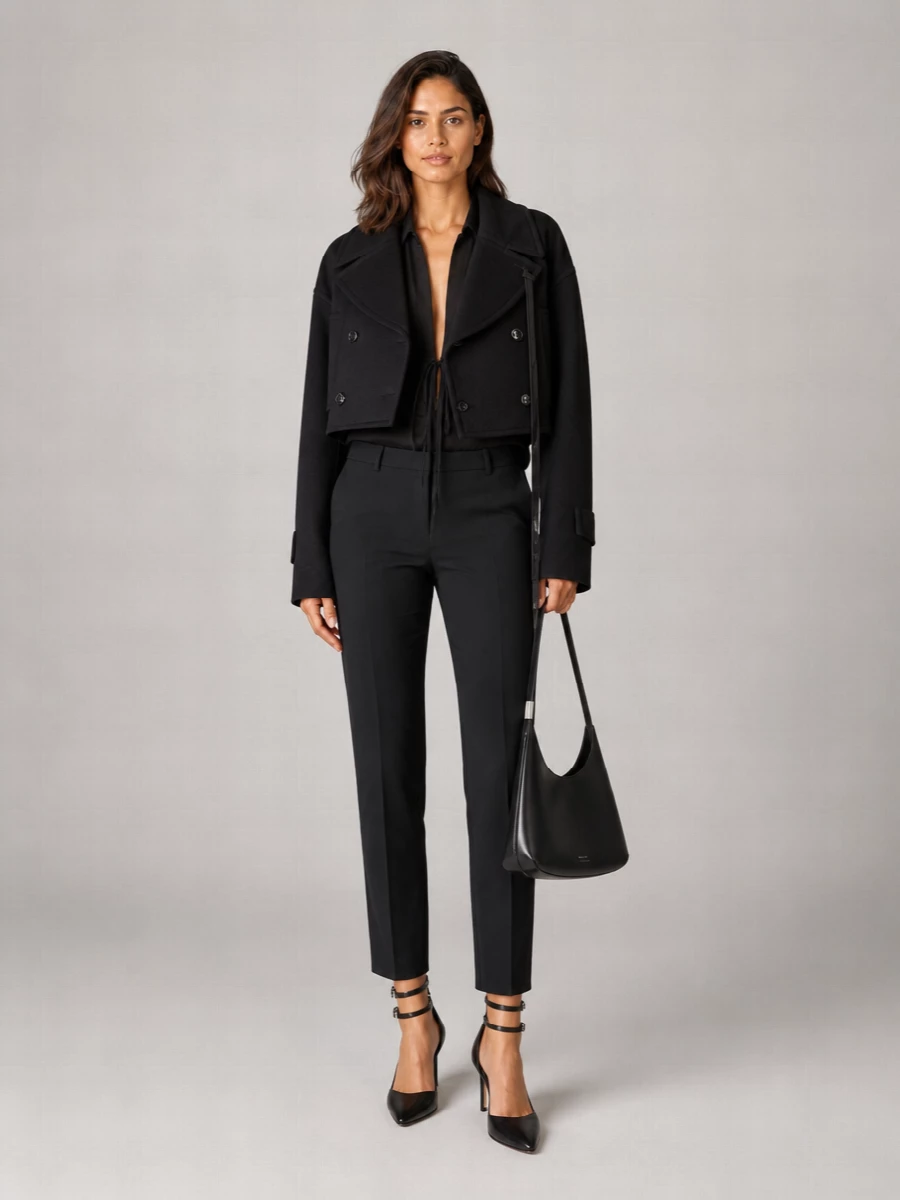 Ann Demeulemeester Double Breasted Cropped Jacket