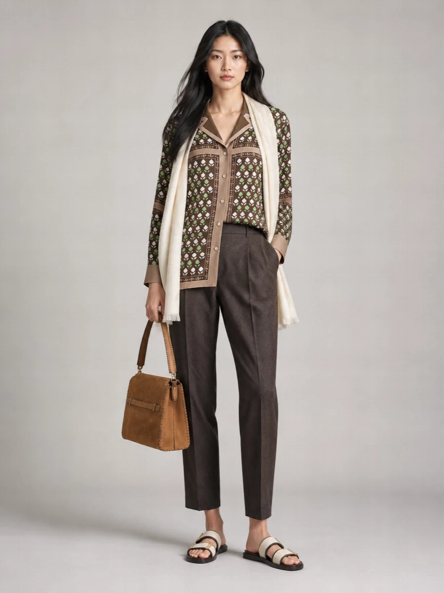 Tory Burch Silk Printed Pyjama Shirt