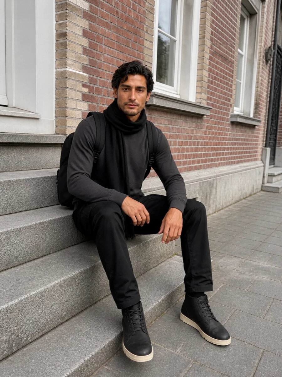 Timberland tee cp company cargo pants outfit