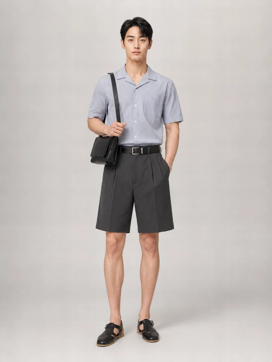 Dries Van Noten Cotton Poplin Belted Bermuda Shorts