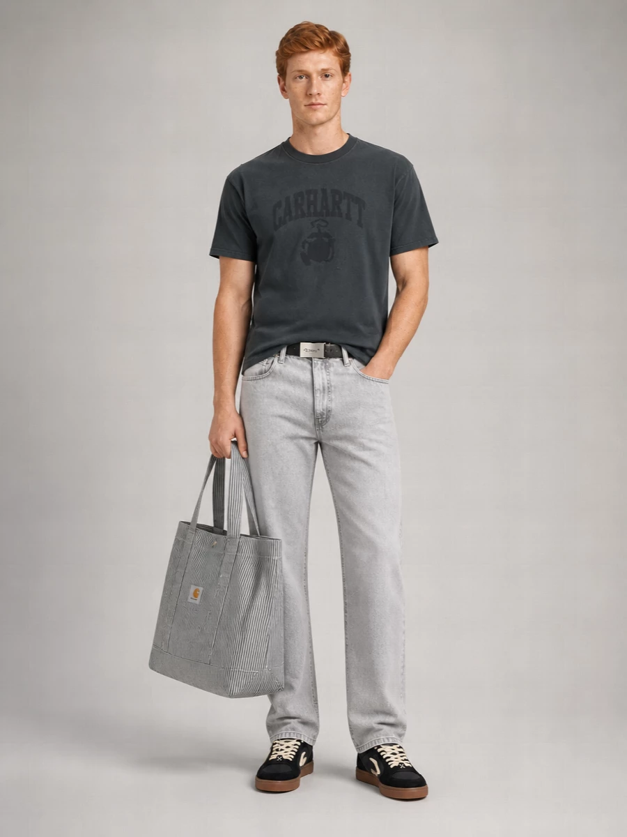 Carhartt Wip Faded Pond Corps Graphic Crew Neck T-Shirt