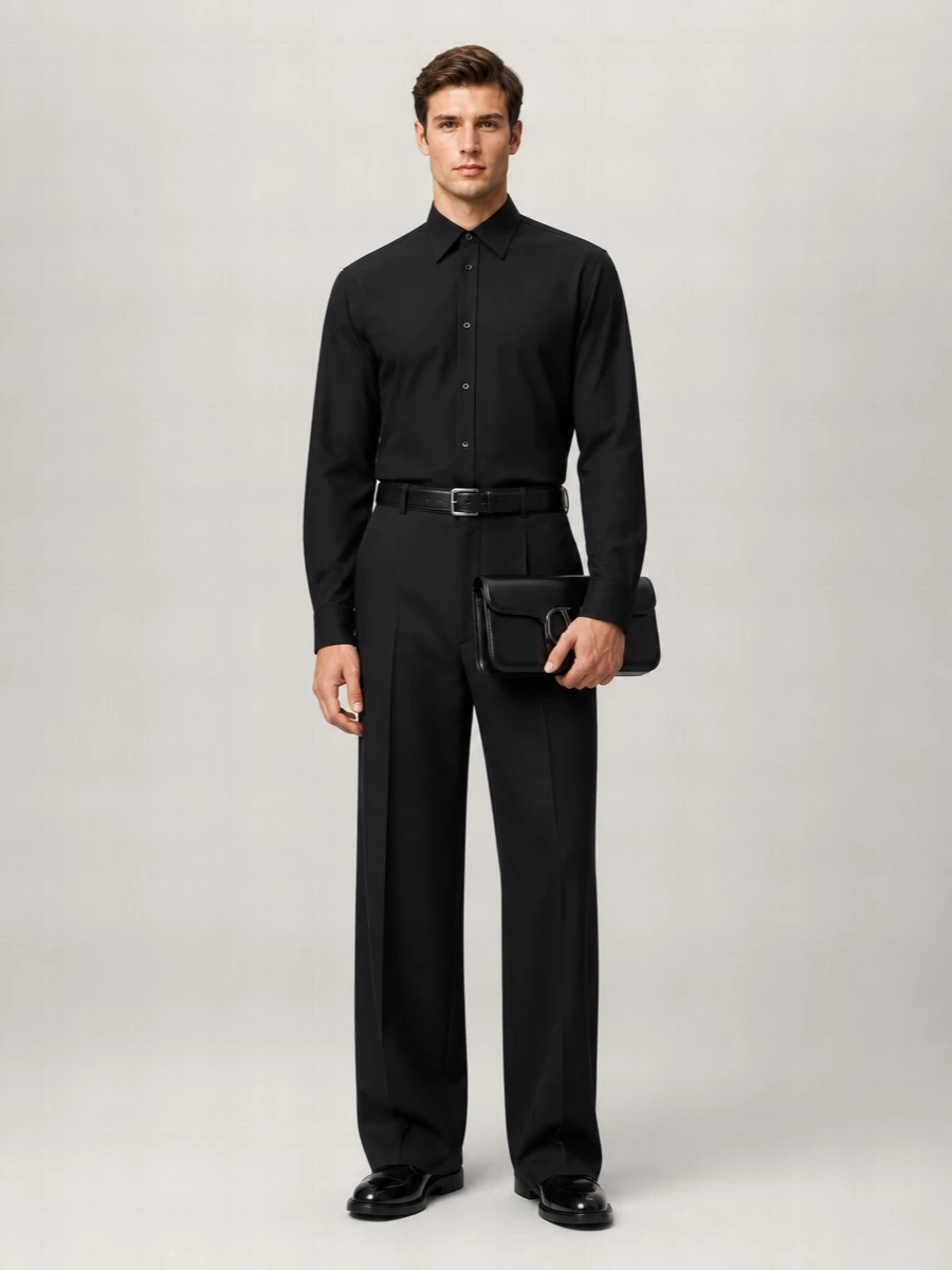 Jil Sander Wool Mohair Long-Sleeve Shirt