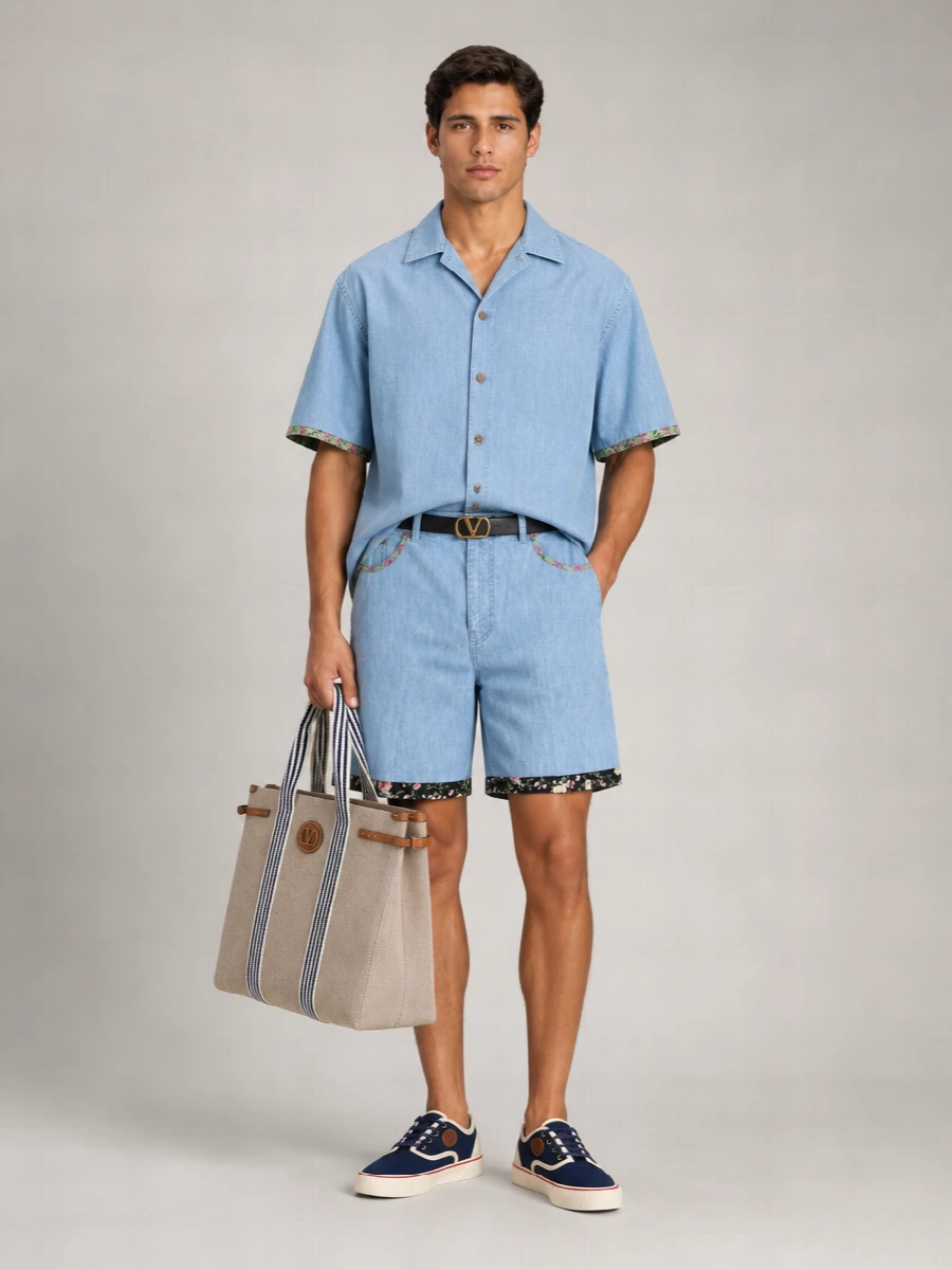 Valentino Garavani Denim Chino Shorts