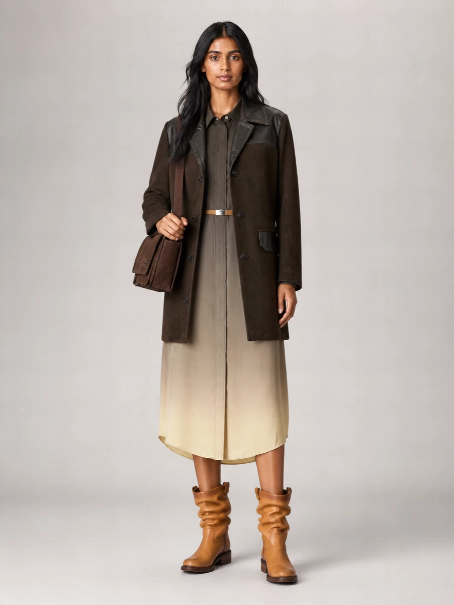 Miu Miu Suede Single-Breasted Coat