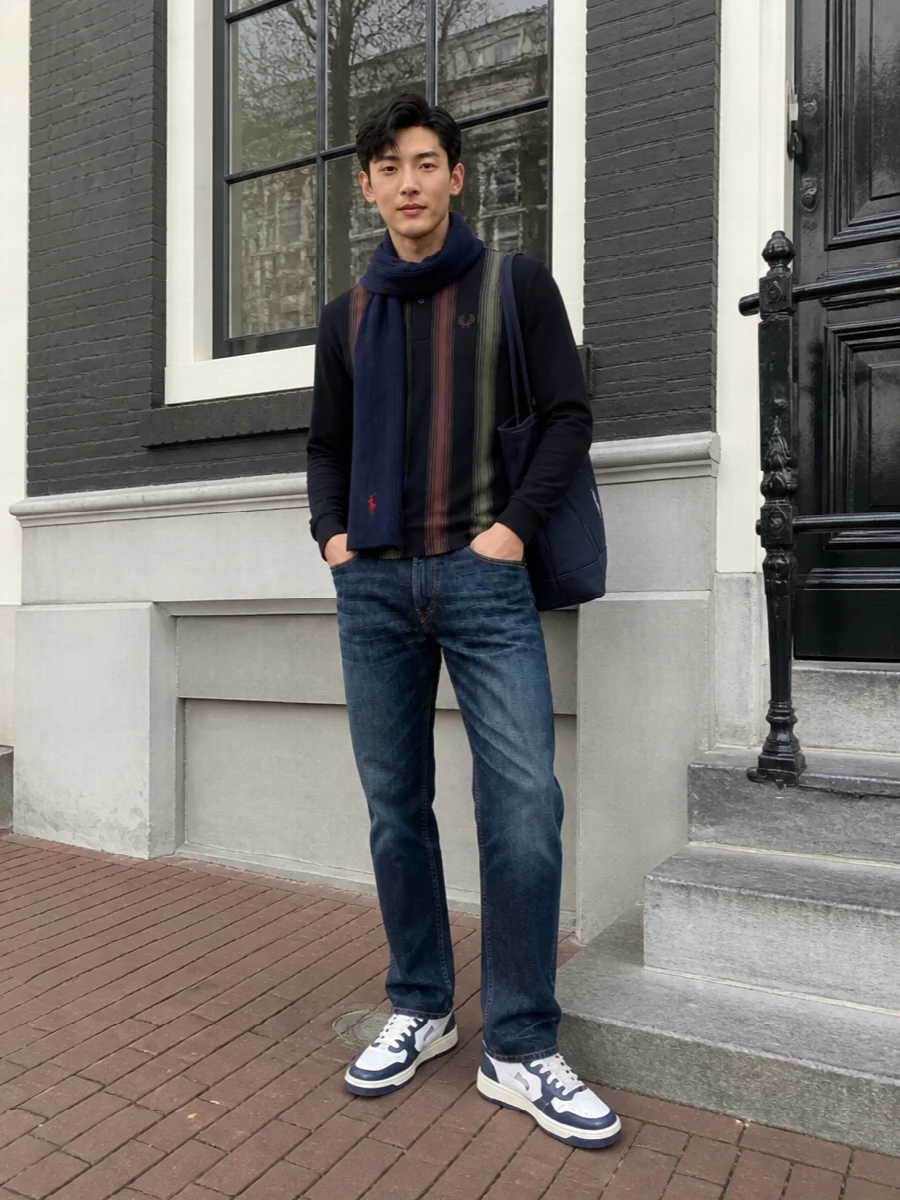 Fred perry polo ralph denim autry sneakers