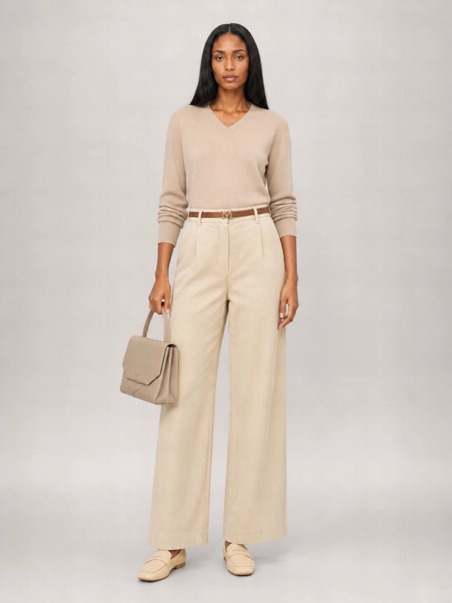 Weekend Max Mara Cotton Corduroy Wide-Leg Trousers