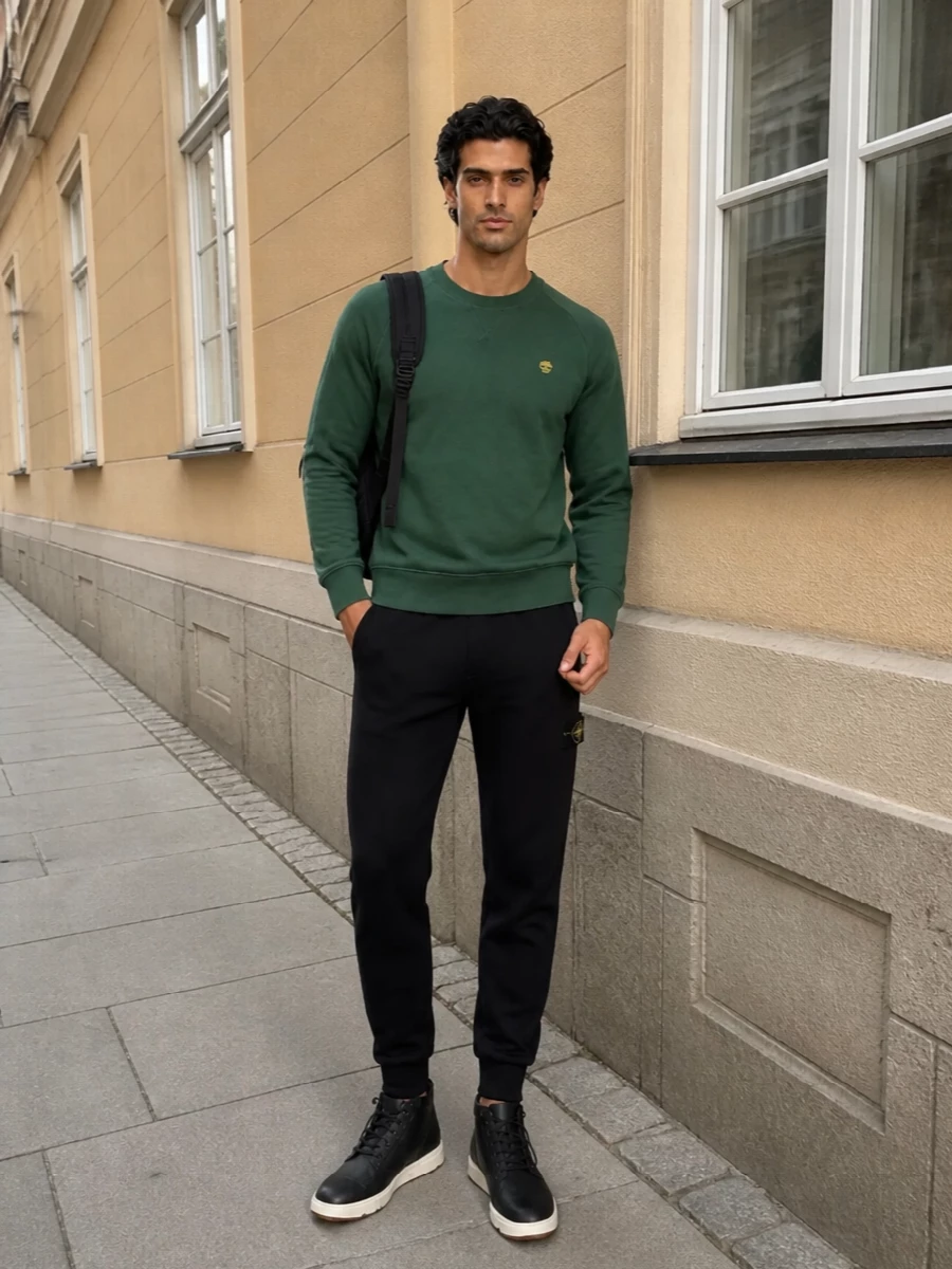 Timberland green sweatshirt stone island joggers