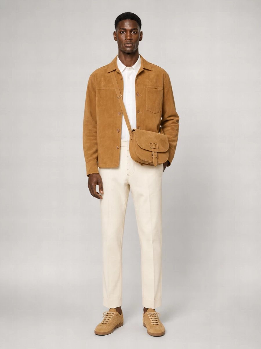 Ami Paris Suede Oversized Shirt Jacket