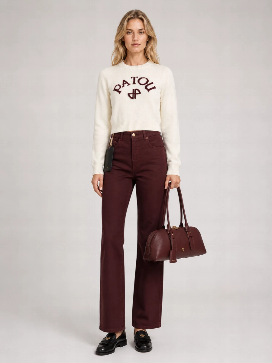 Pinko Bowling Horizontal Big Sheep Leather Shoulder Bag