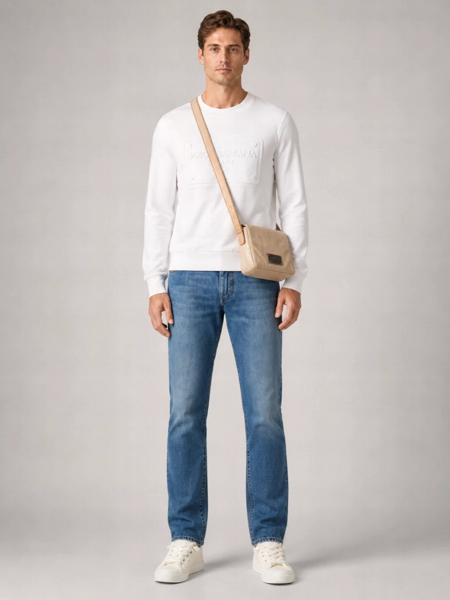 Dolce&Gabbana Cotton Logo Embossed Sweatshirt