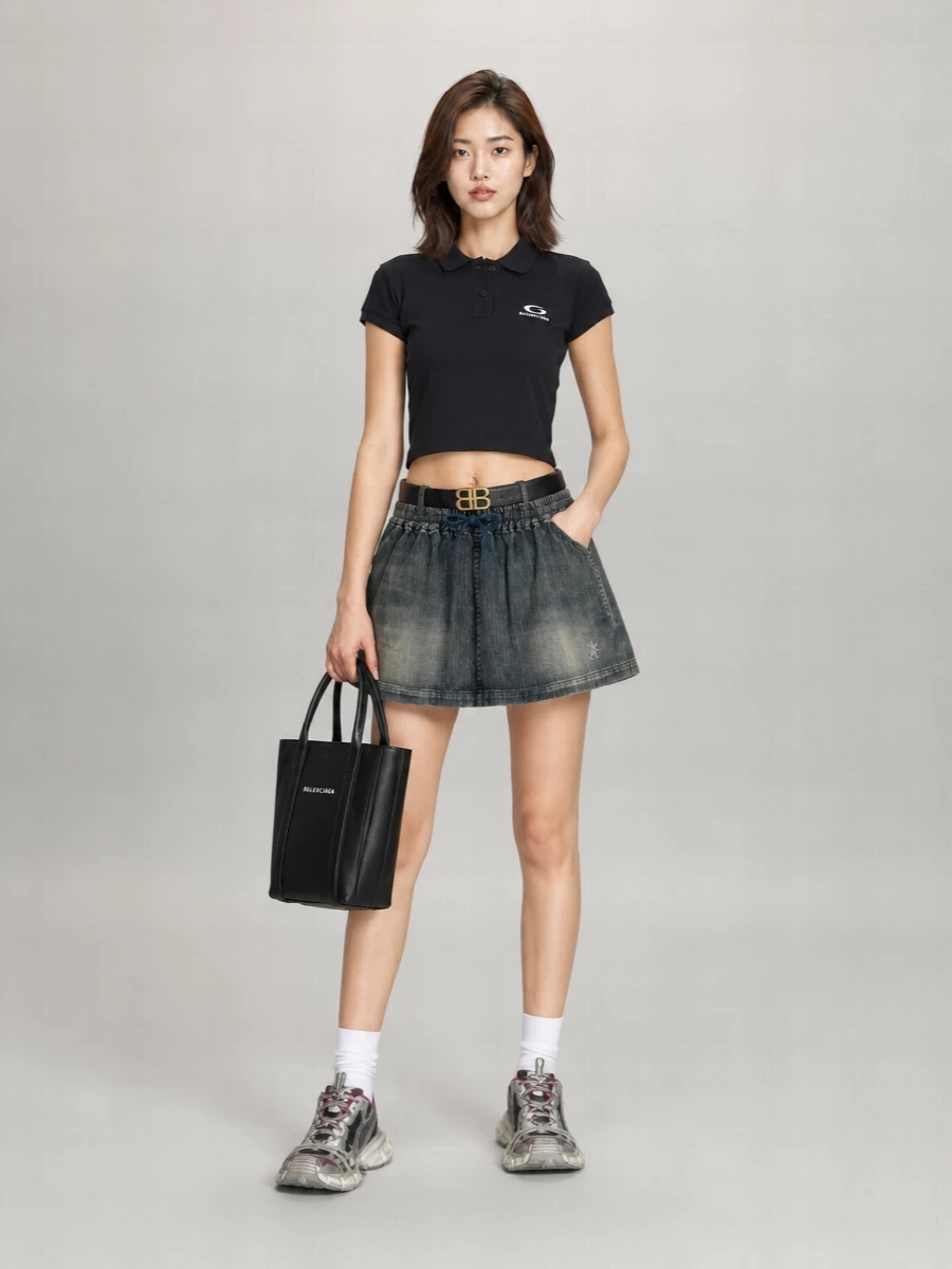 Balenciaga Denim Mini Skirt
