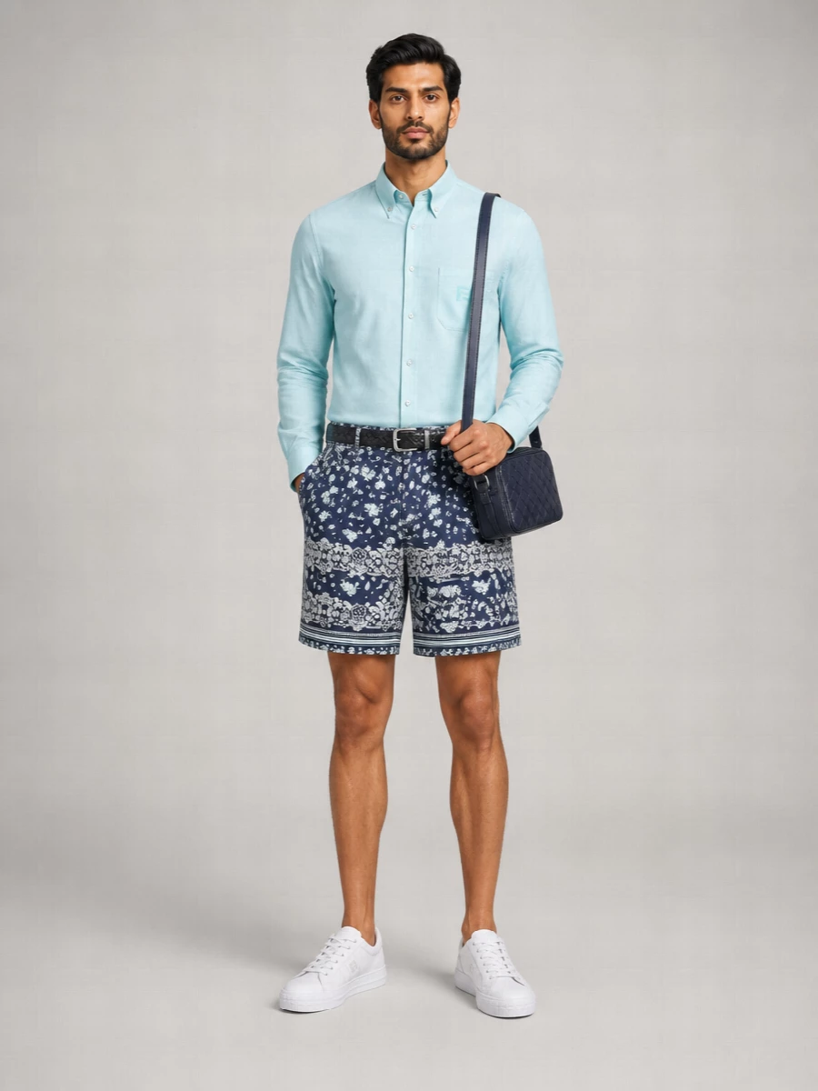Fendi Printed Silk Bermuda Shorts