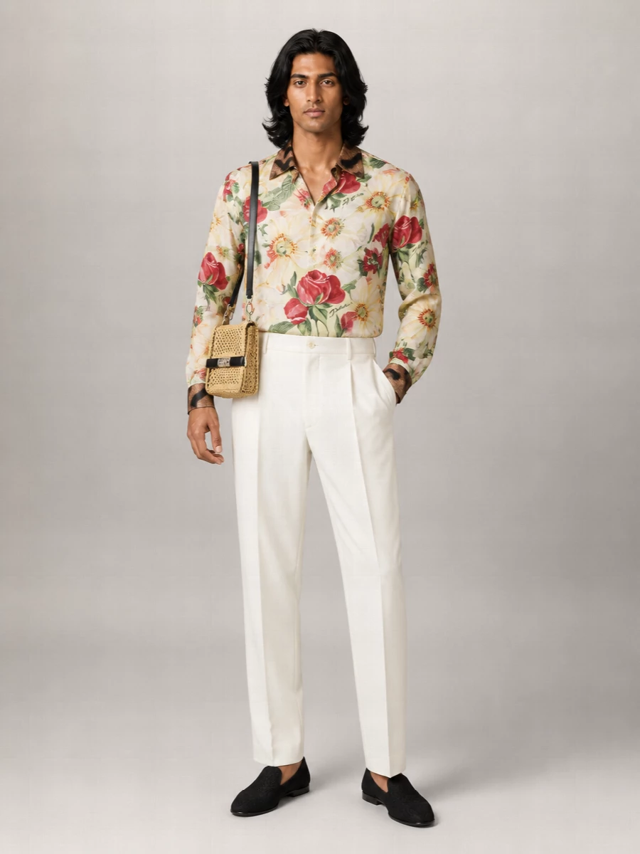 Dolce&Gabbana Cashmere Silk Floral Square Scarf
