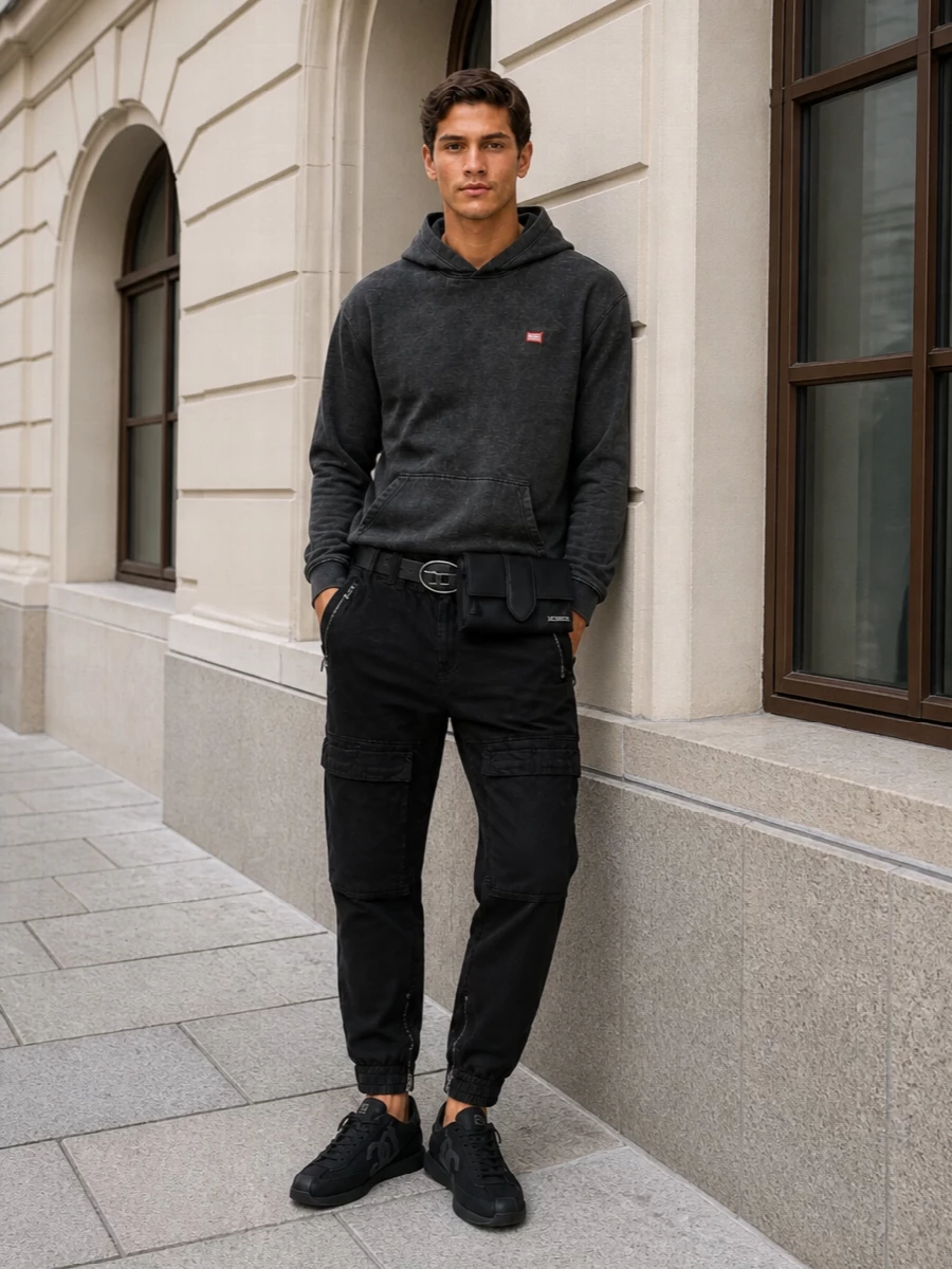 Diesel cargo joggers hoodie dolcegabbana sneakers