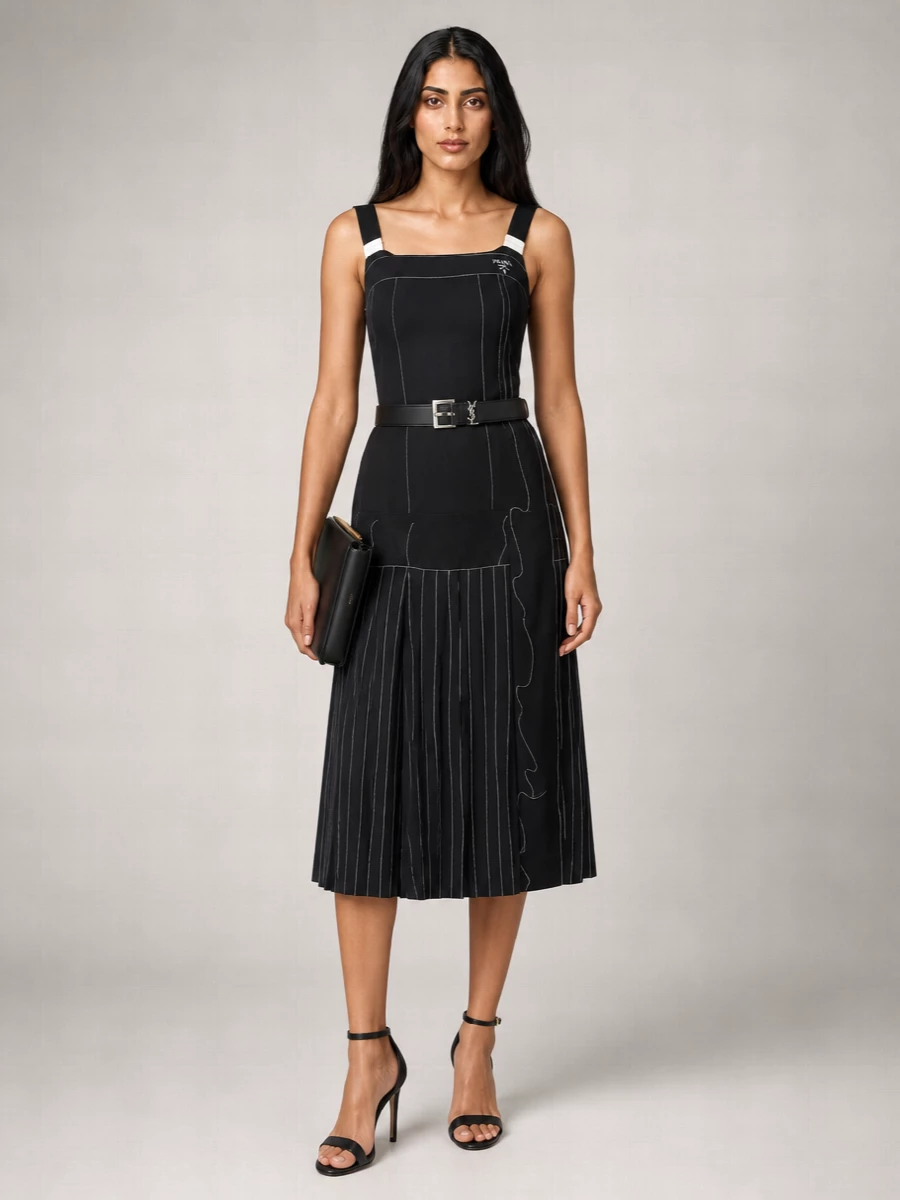 Prada Printed Silk Midi Dress