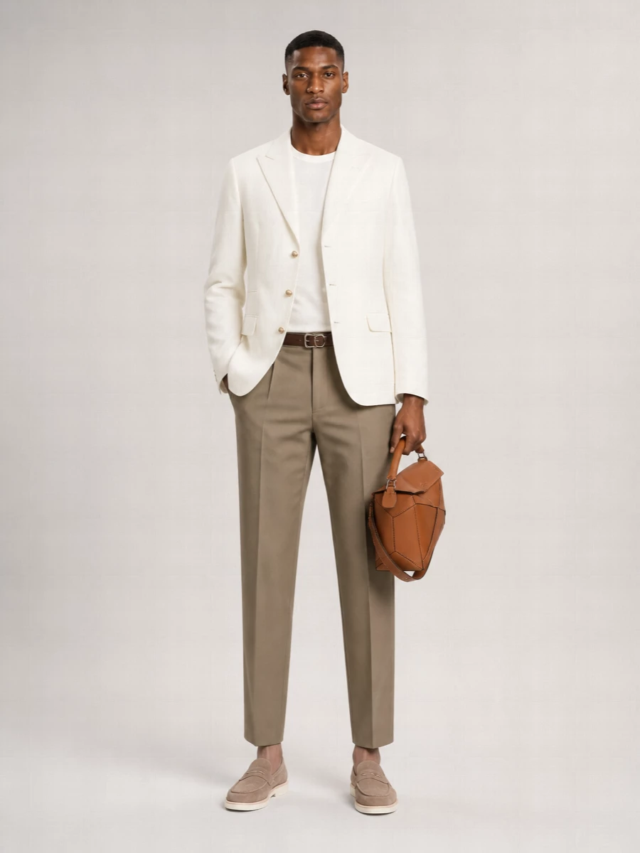 Brunello Cucinelli Linen Wool Silk Suit Jacket