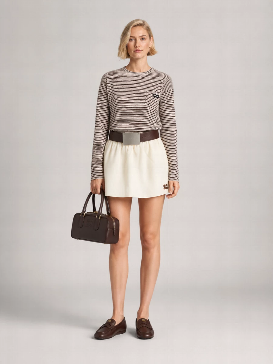 Miu Miu Cotton Mini Skirt