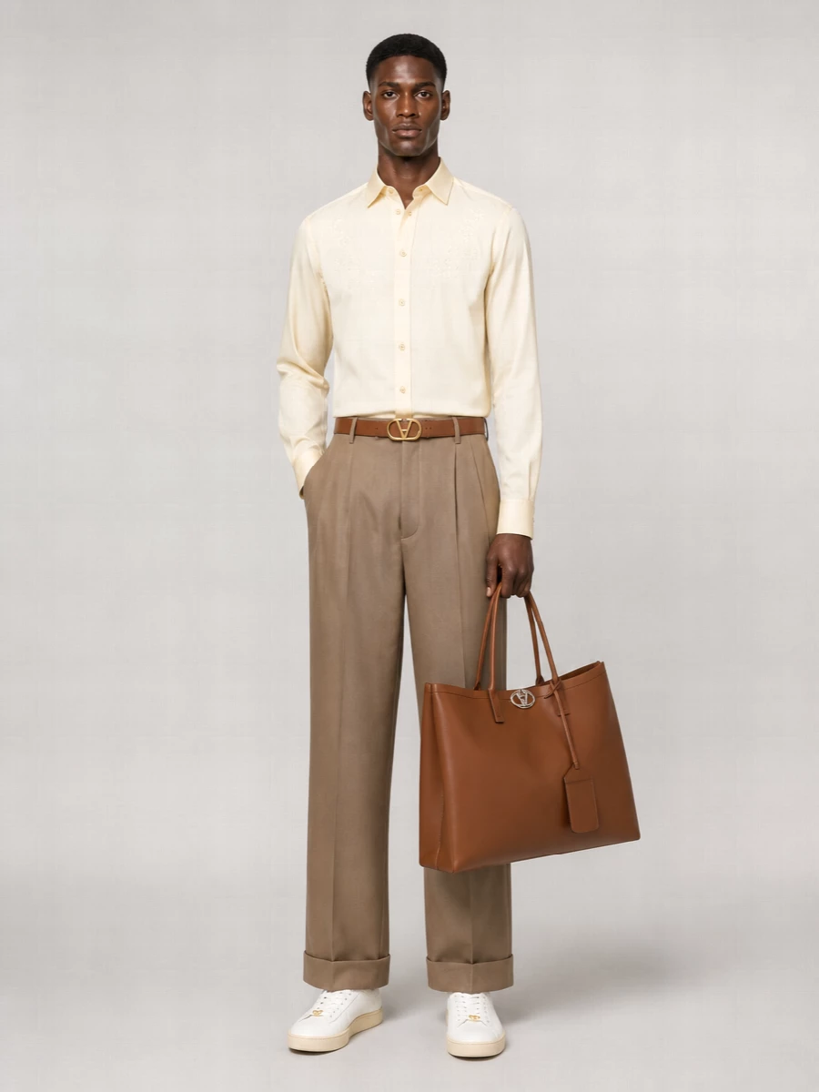 Valentino Garavani Embroidered Cotton Long-Sleeve Shirt