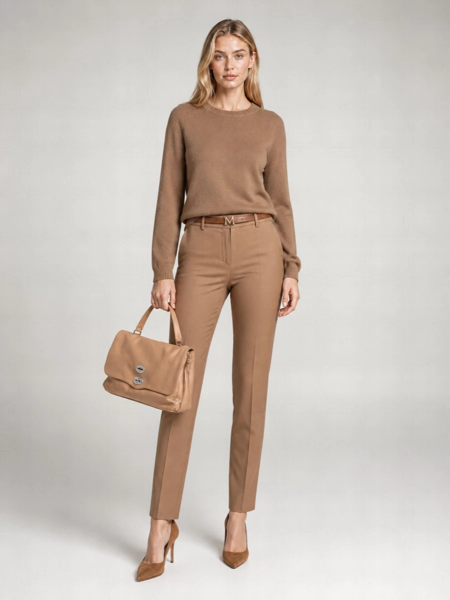 S Max Mara Cashmere Wool Crew Neck Long Sleeve Jumper