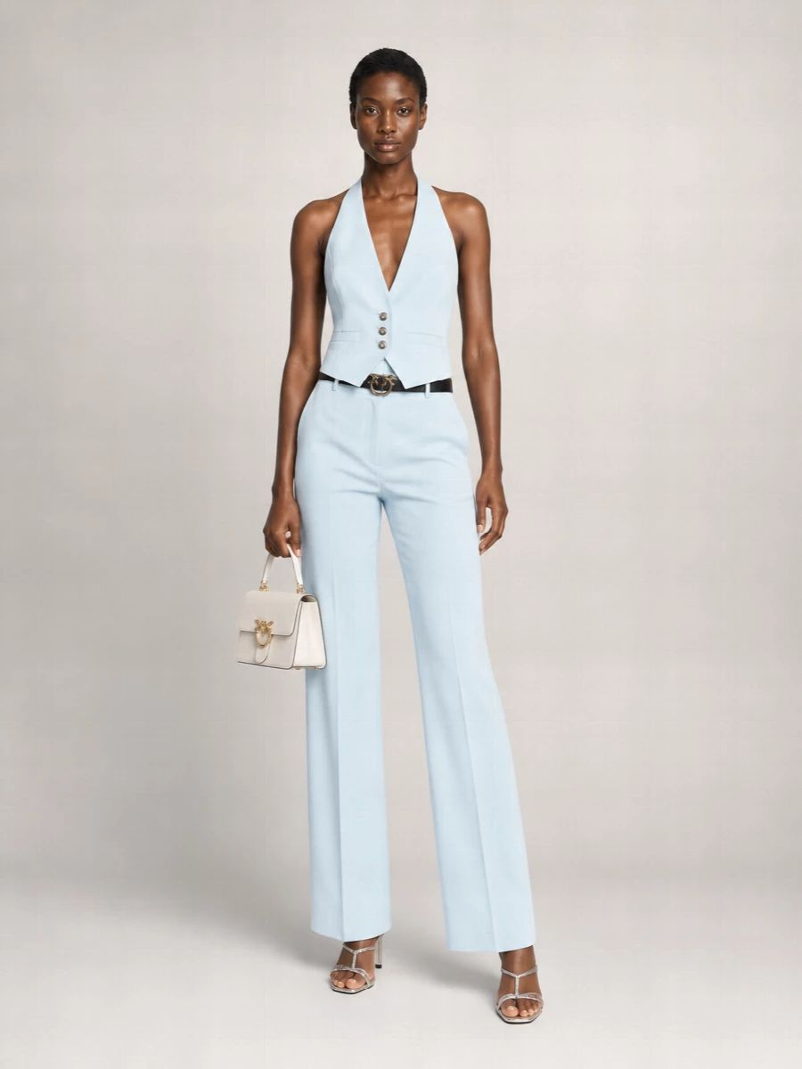 Pinko Calf Leather Logo Buckle Belt