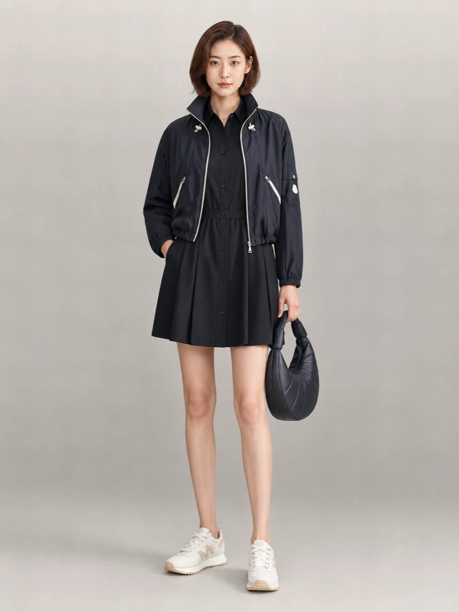 Moncler Nylon Hooded Single-Breasted Jacket