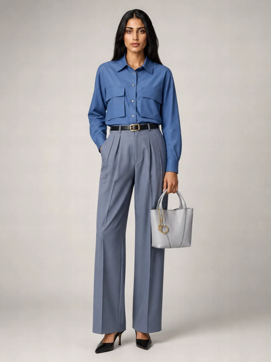 Chloé Virgin Wool High-Rise Pleated Straight-Leg Suit Trousers