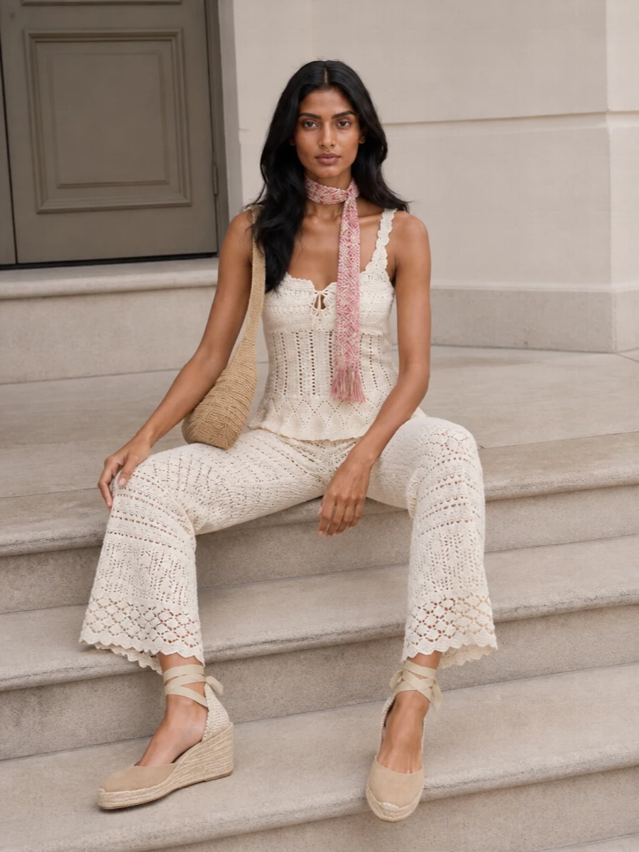 Semicouture crochet pants isabel marant tank outfit