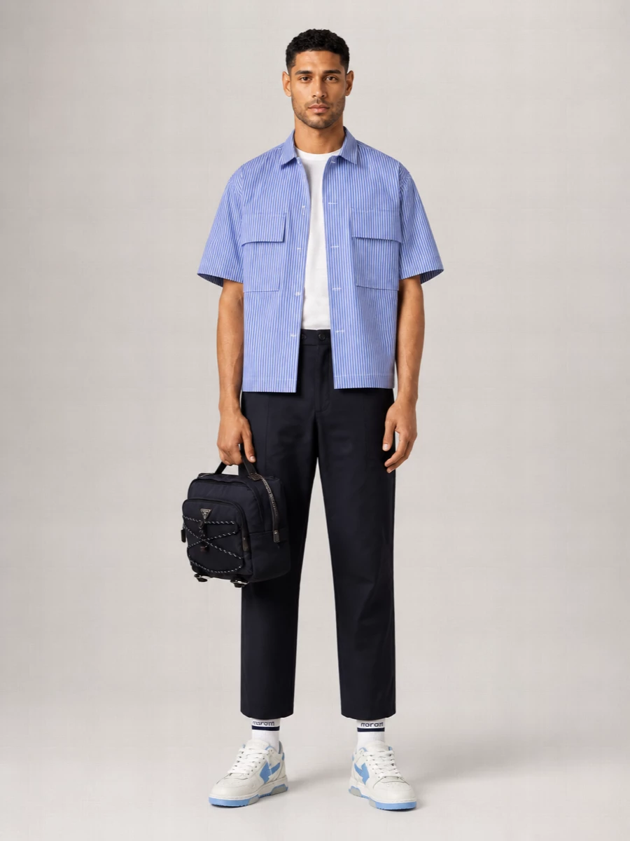 Sacai Striped Short-Sleeve Shirt