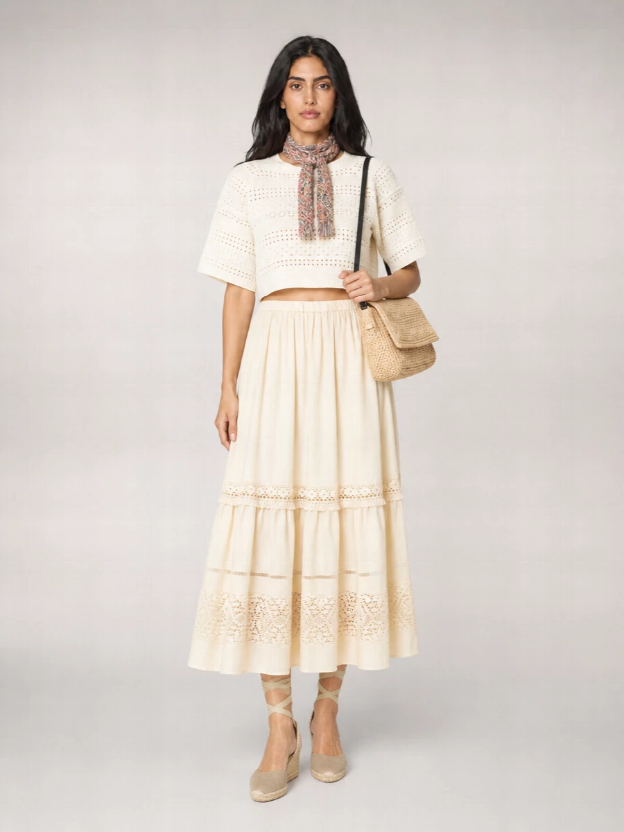 Weekend Max Mara Linen A-Line Skirt