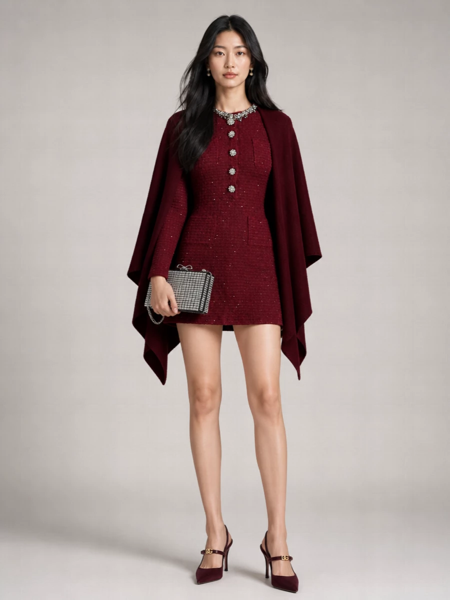 Self-Portrait Tweed Mini Dress