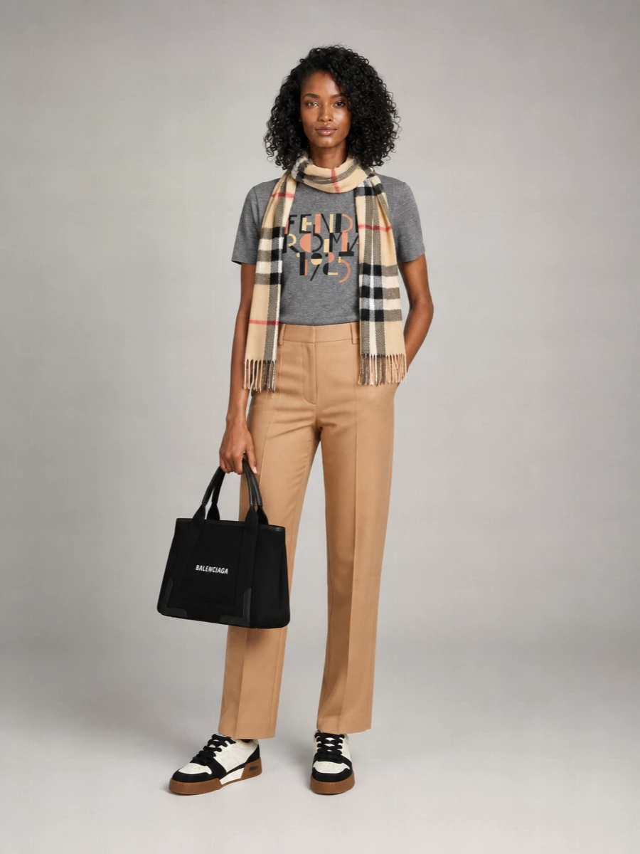 Fendi Cotton Printed Embroidered T-Shirt