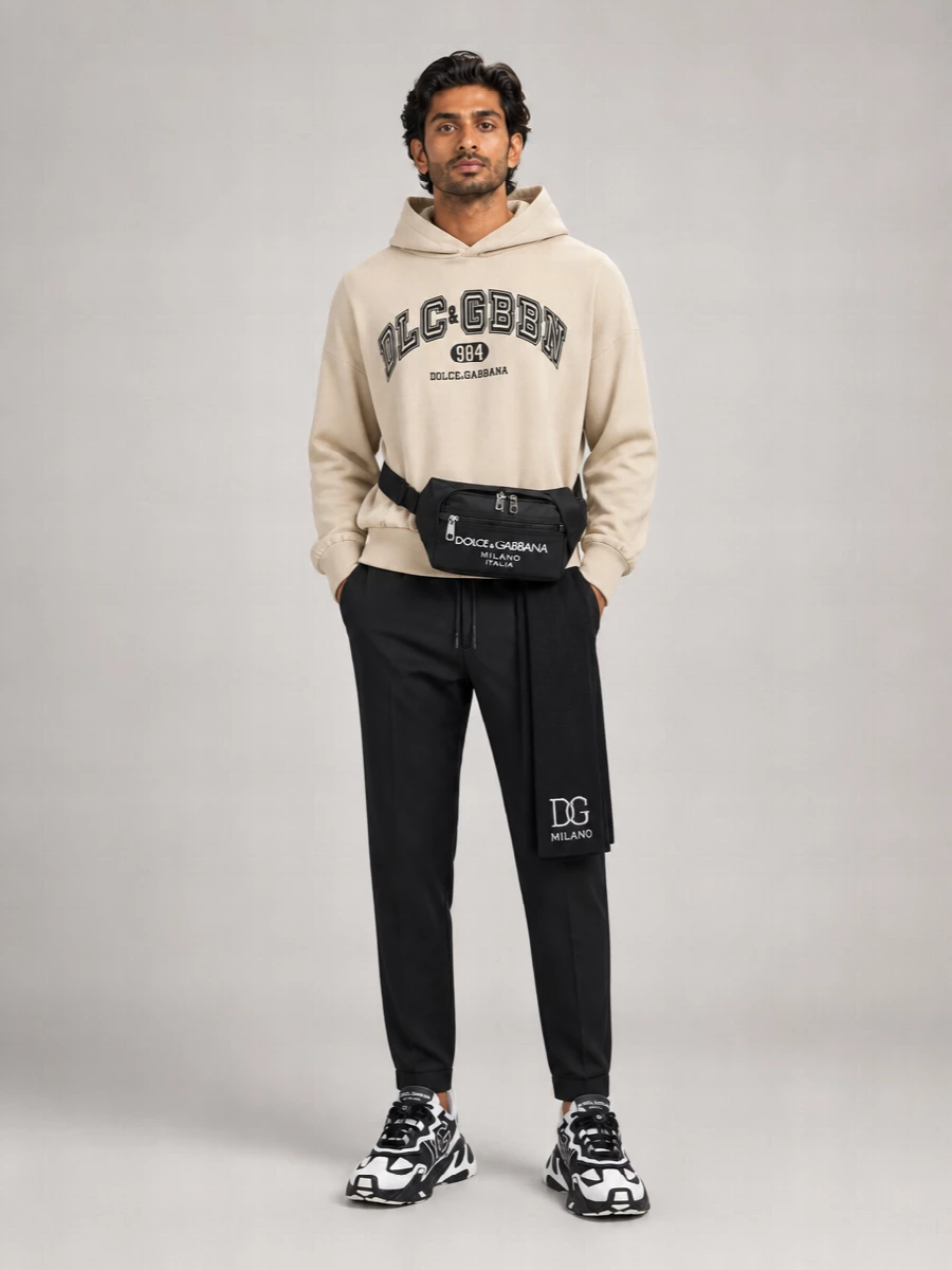 Dolce&Gabbana Cotton Logo Print Hoodie